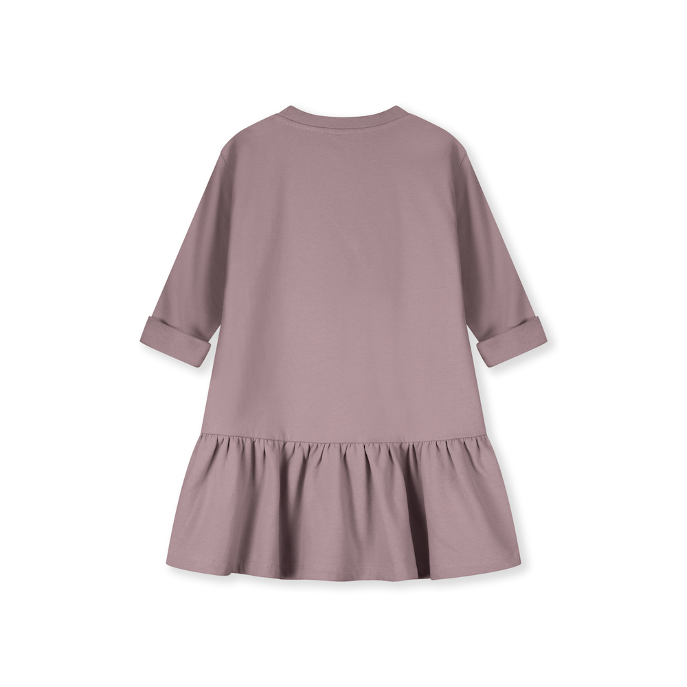 Langarmkleid mit Rüsche