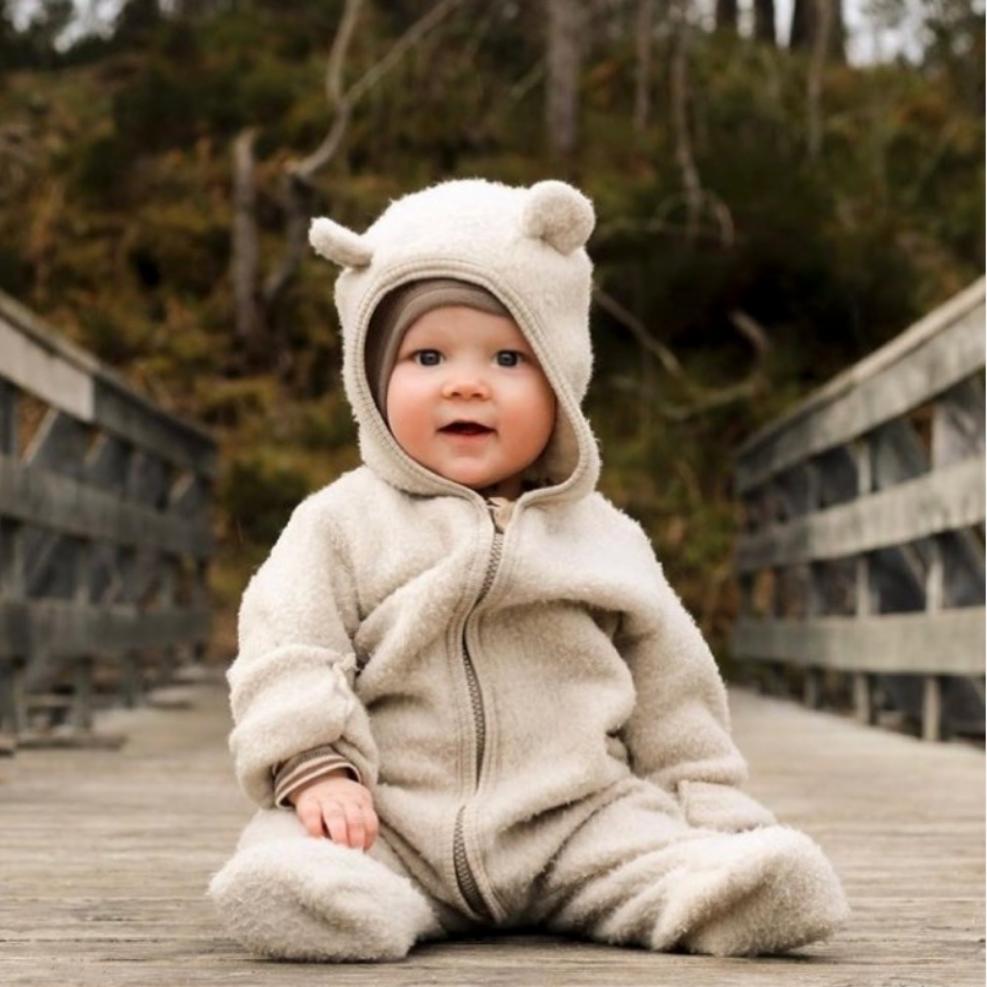 Wollfleece Overall "Allie" mit Ohren