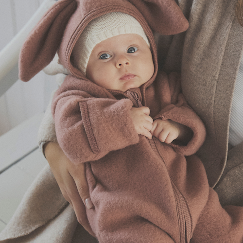 Pram Suit Wollfleece mit Ohren