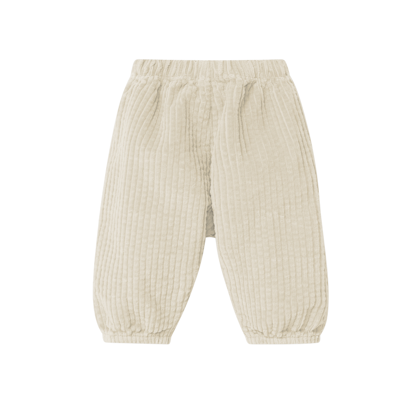 Pull-on Hose aus geripptem Samt mit Kordelzug und Pompon-Detail