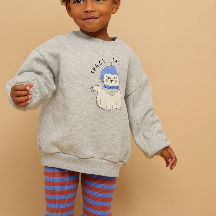 Sweatshirt Space Cat – Grey Melange