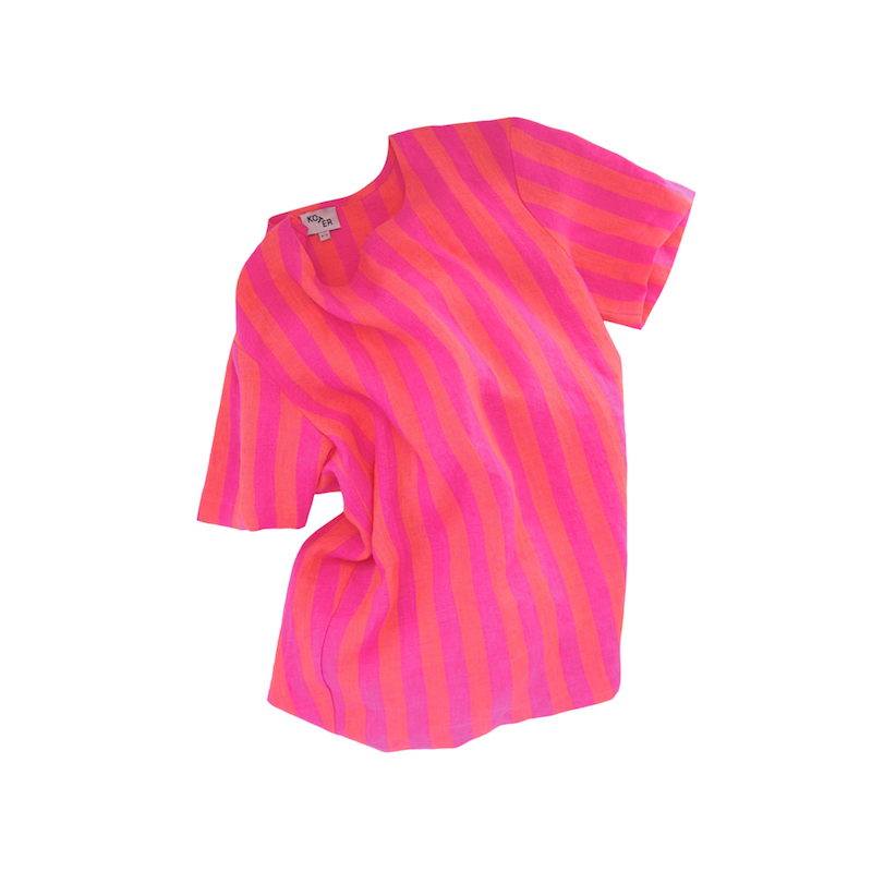 Alani Leinen-Stripe Kleid