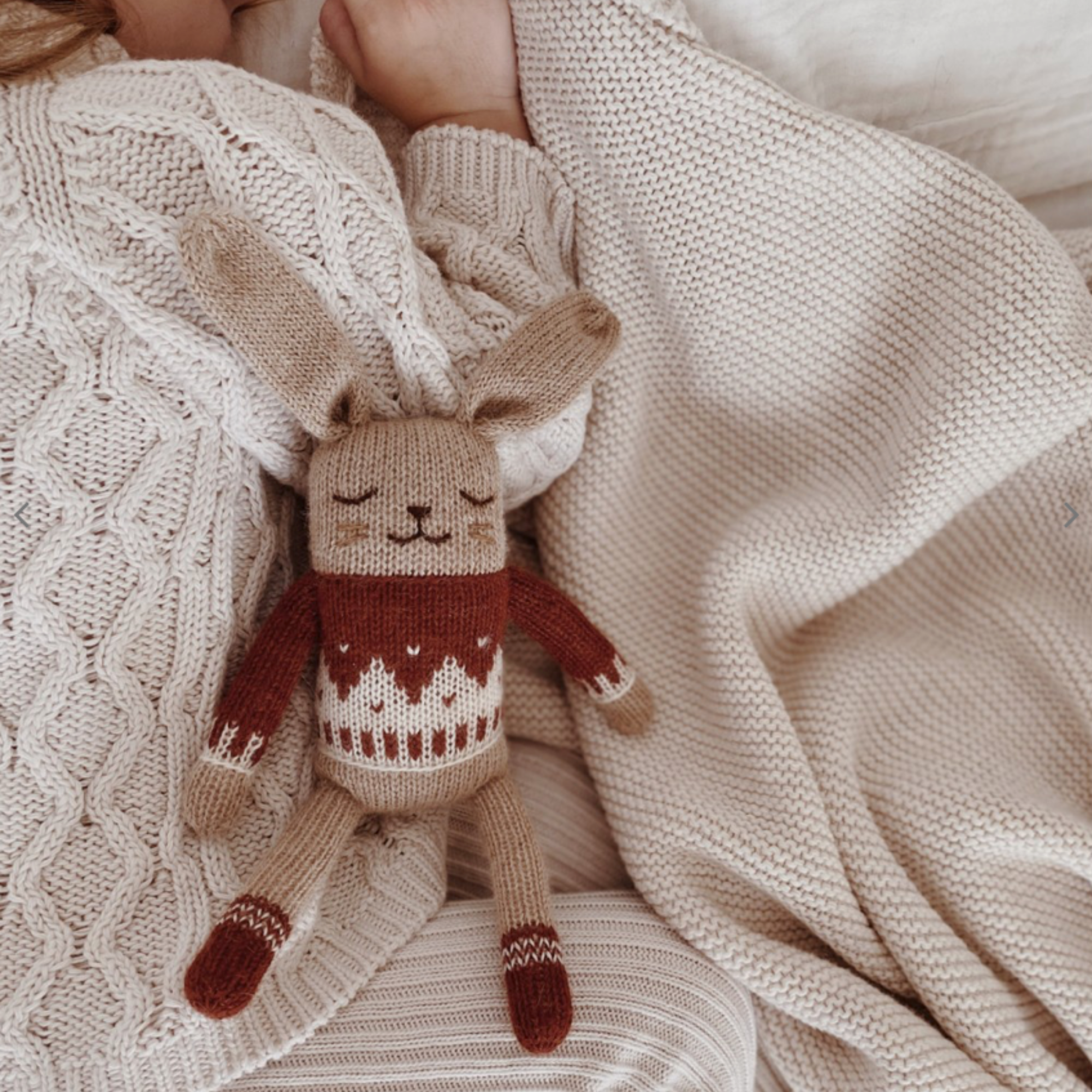 Kuscheltier "Bunny sienna jacquard sweater"