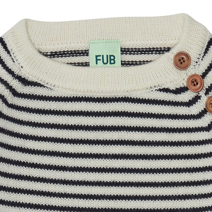 FUB Sweater, ecru/dark navy