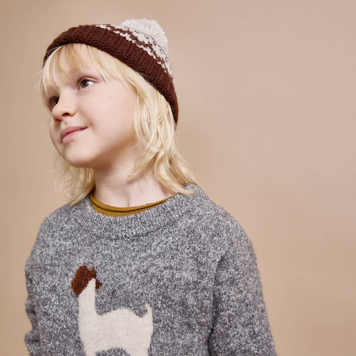 Folk Strickmütze aus Alpaka-Wolle