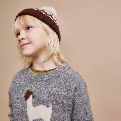 Folk Strickmütze aus Alpaka-Wolle