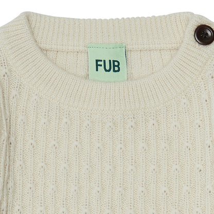 FUB Baby Sweater aus Merinowolle, ecru