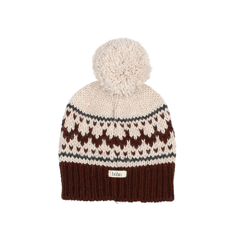 Folk Strickmütze aus Alpaka-Wolle