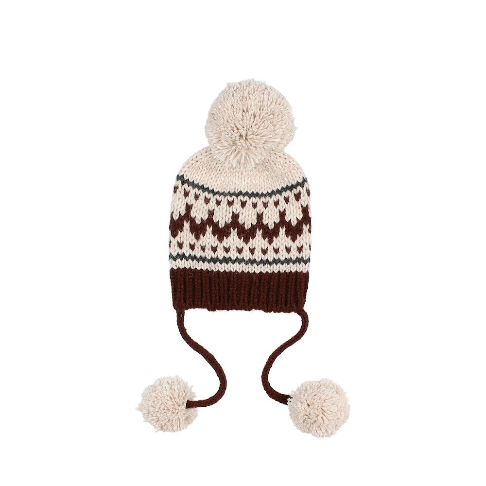 Folk Strickmütze aus Alpaka-Wolle