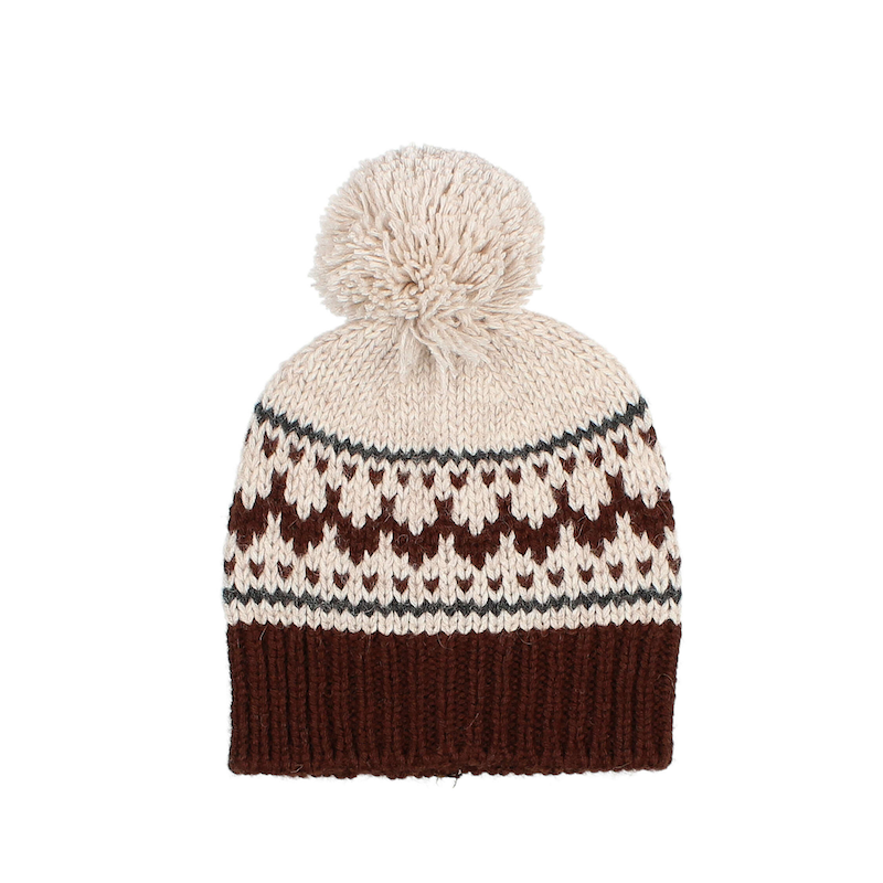 Folk Strickmütze aus Alpaka-Wolle