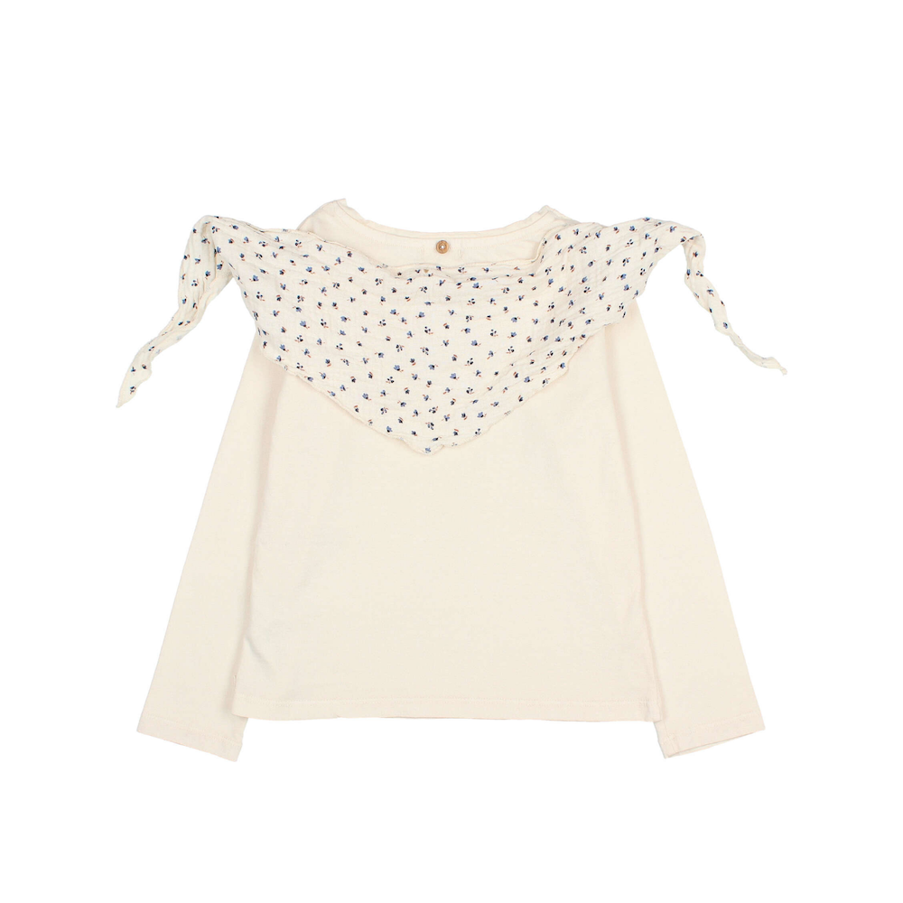 Langarmshirt mit Schal aus Bio-Baumwolle