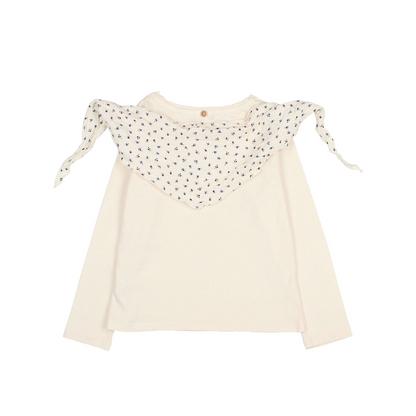 Langarmshirt mit Schal aus Bio-Baumwolle