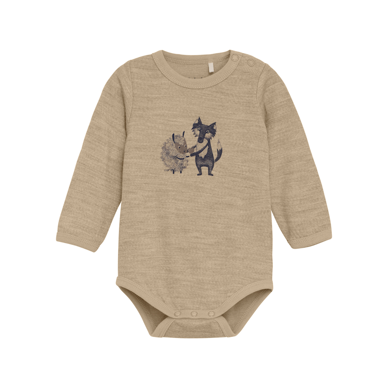 Langarm-Body – Savannah Tan | Wolle &amp; Viskose
