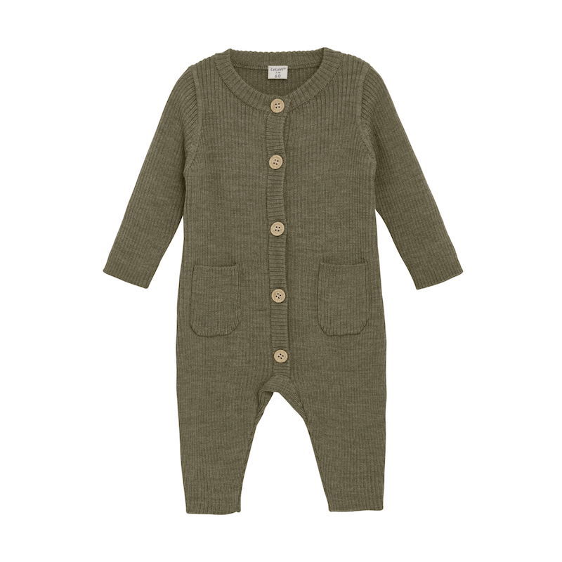 Gestrickter Jumpsuit aus 100% Wolle