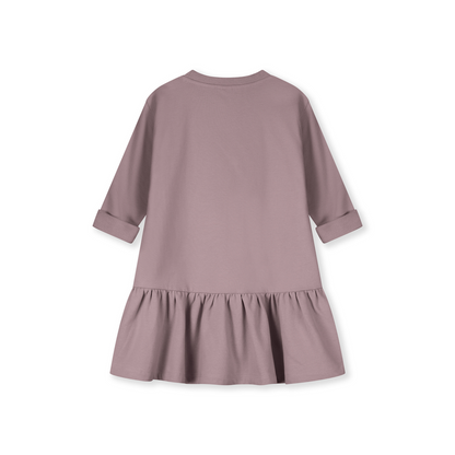 Langarmkleid mit Rüsche