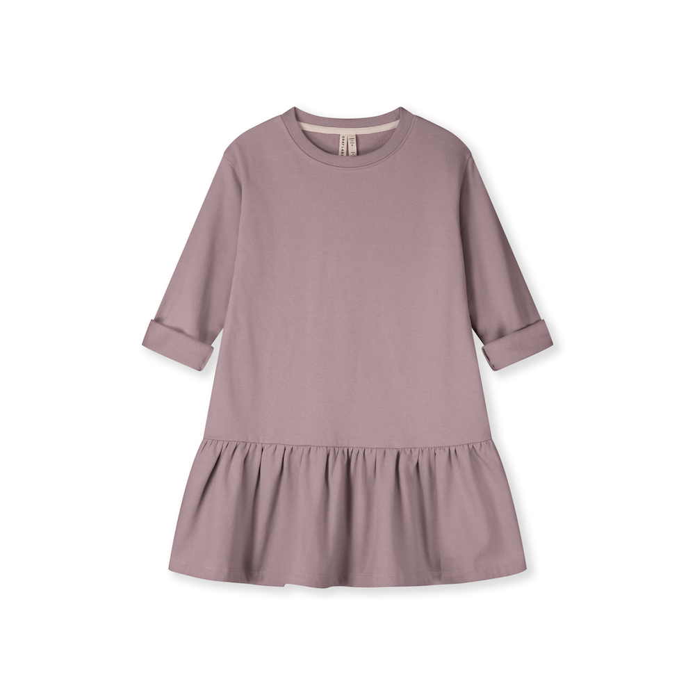 Langarmkleid mit Rüsche