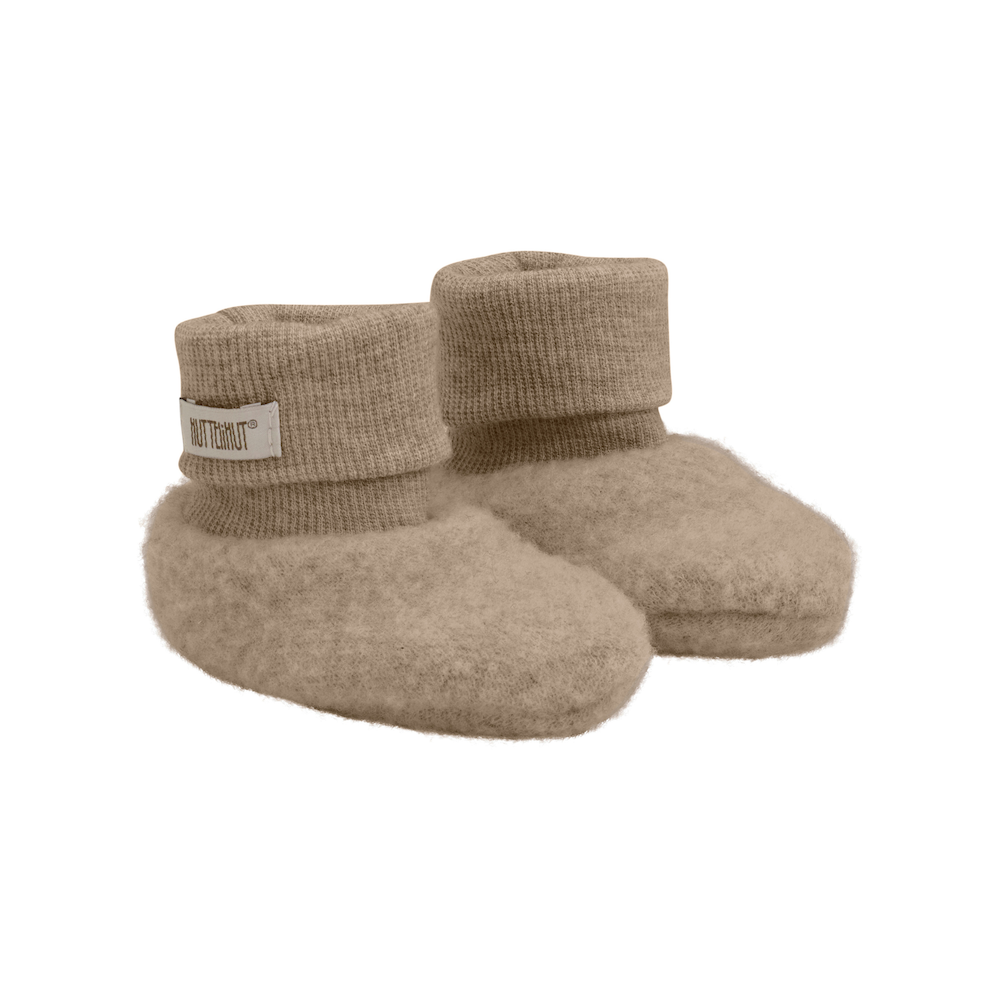 Krabbelschuhe - Wollfleece - 2-lagig - Savannah Melange