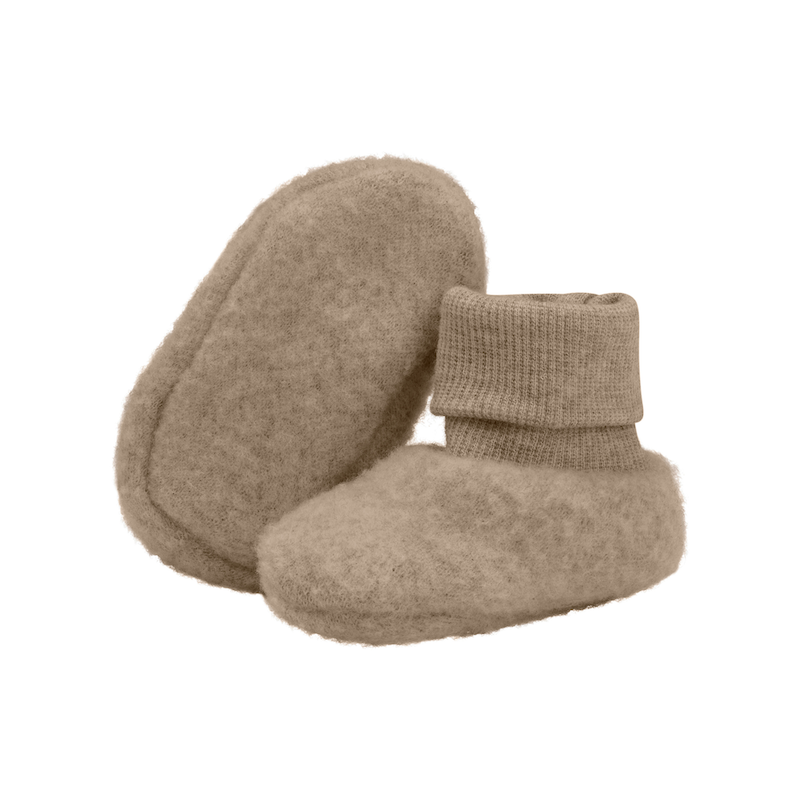Krabbelschuhe - Wollfleece - 2-lagig - Savannah Melange