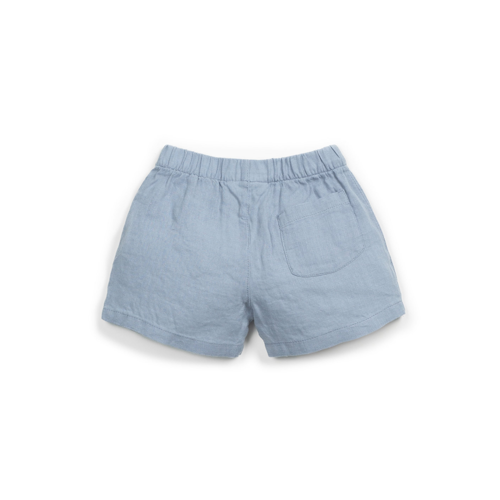 Leinen-Shorts mit Kokosknopf