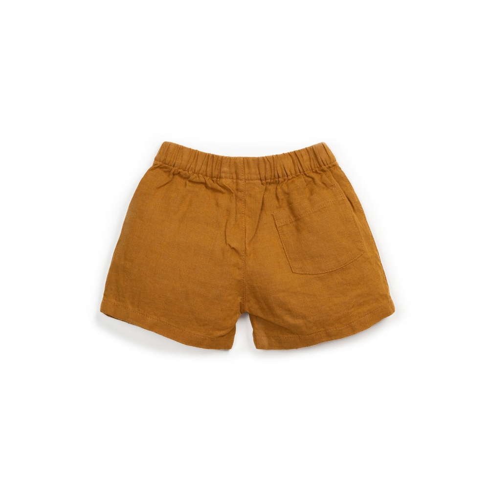 Leinen-Shorts mit Kokosknopf