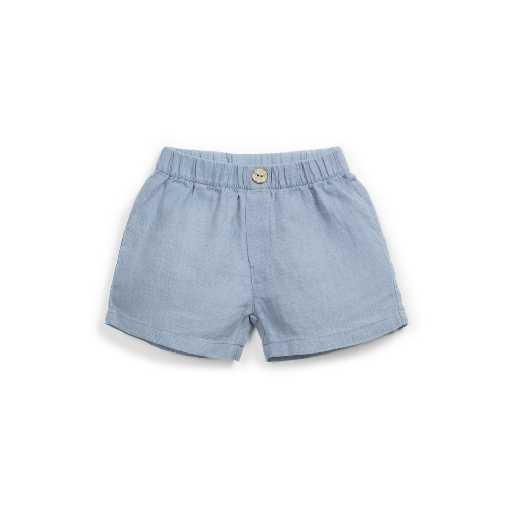 Leinen-Shorts mit Kokosknopf