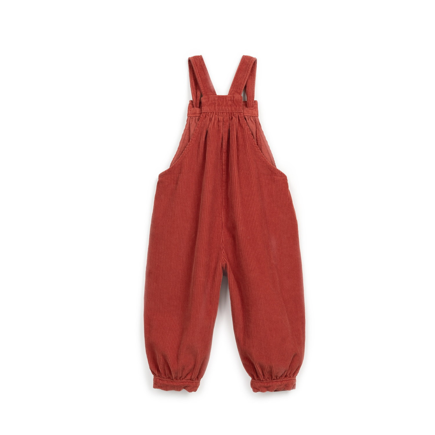 Cord-Latzhose | Geraffter Jumpsuit mit Balloneffekt