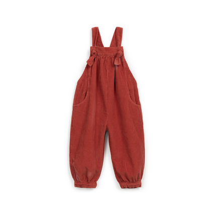 Cord-Latzhose | Geraffter Jumpsuit mit Balloneffekt