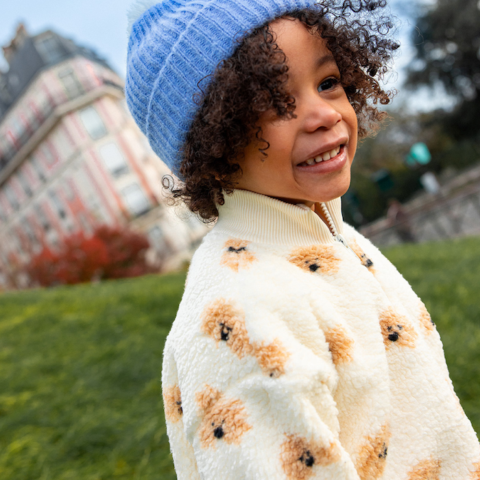 Teddy Mock Zip Sweatshirt