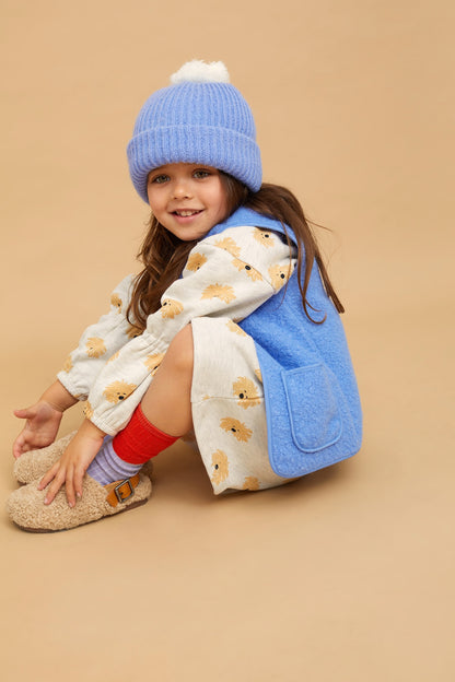 Beanie Ultramarine – Blue Bell mit Pom-Pom