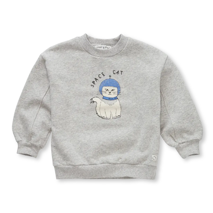 Sweatshirt Space Cat – Grey Melange
