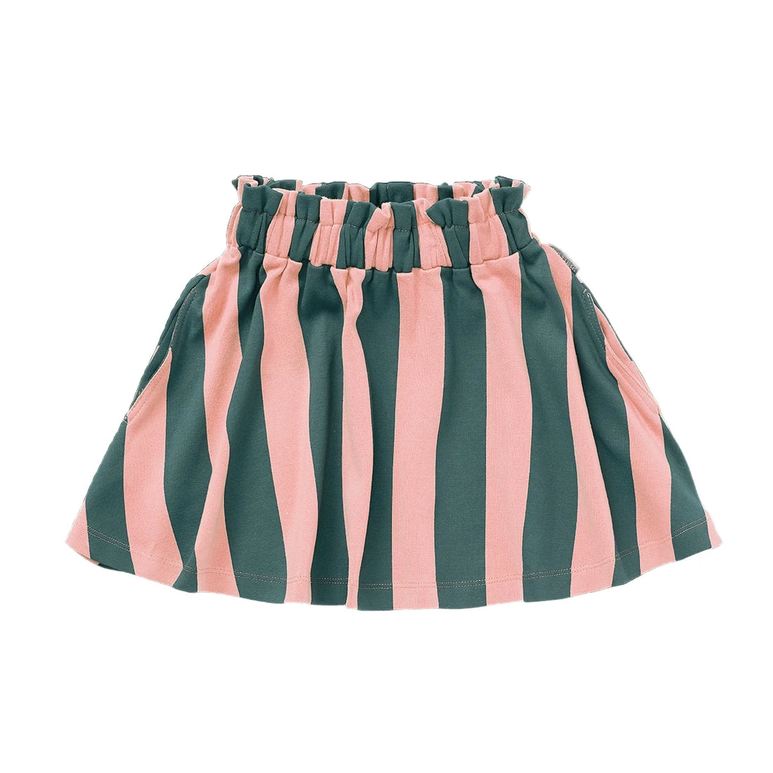 Rock Paperbag – Blockstreifen Grün &amp; Pink