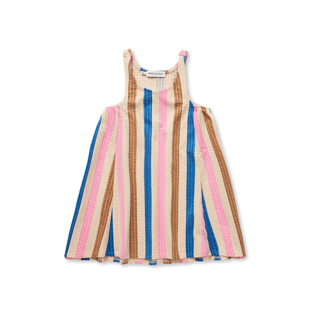 Ärmelloses Kleid mit Streifen