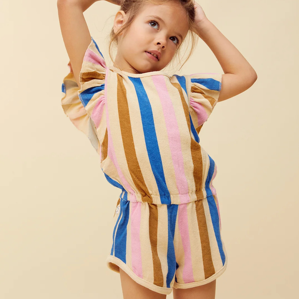 Gestreifter Frottee-Jumpsuit