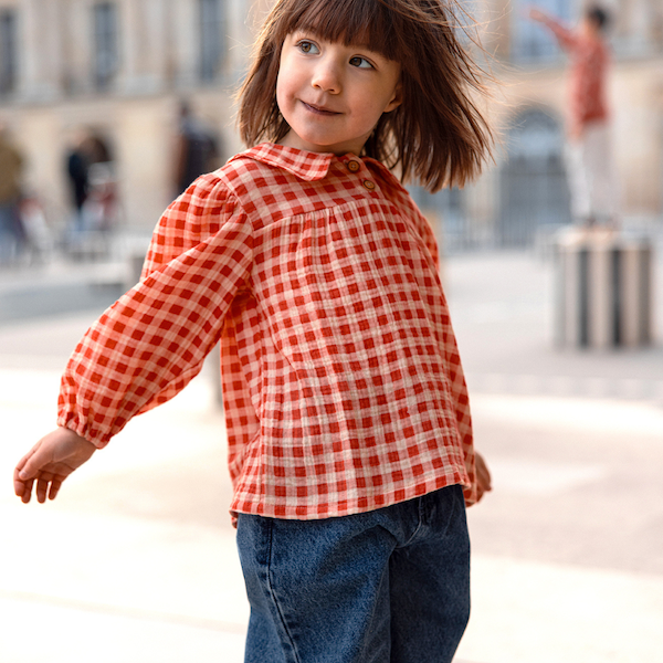 Bluse Karo – Baumwollmusselin