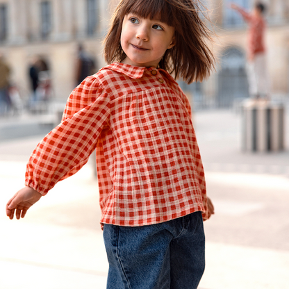 Bluse Karo – Baumwollmusselin