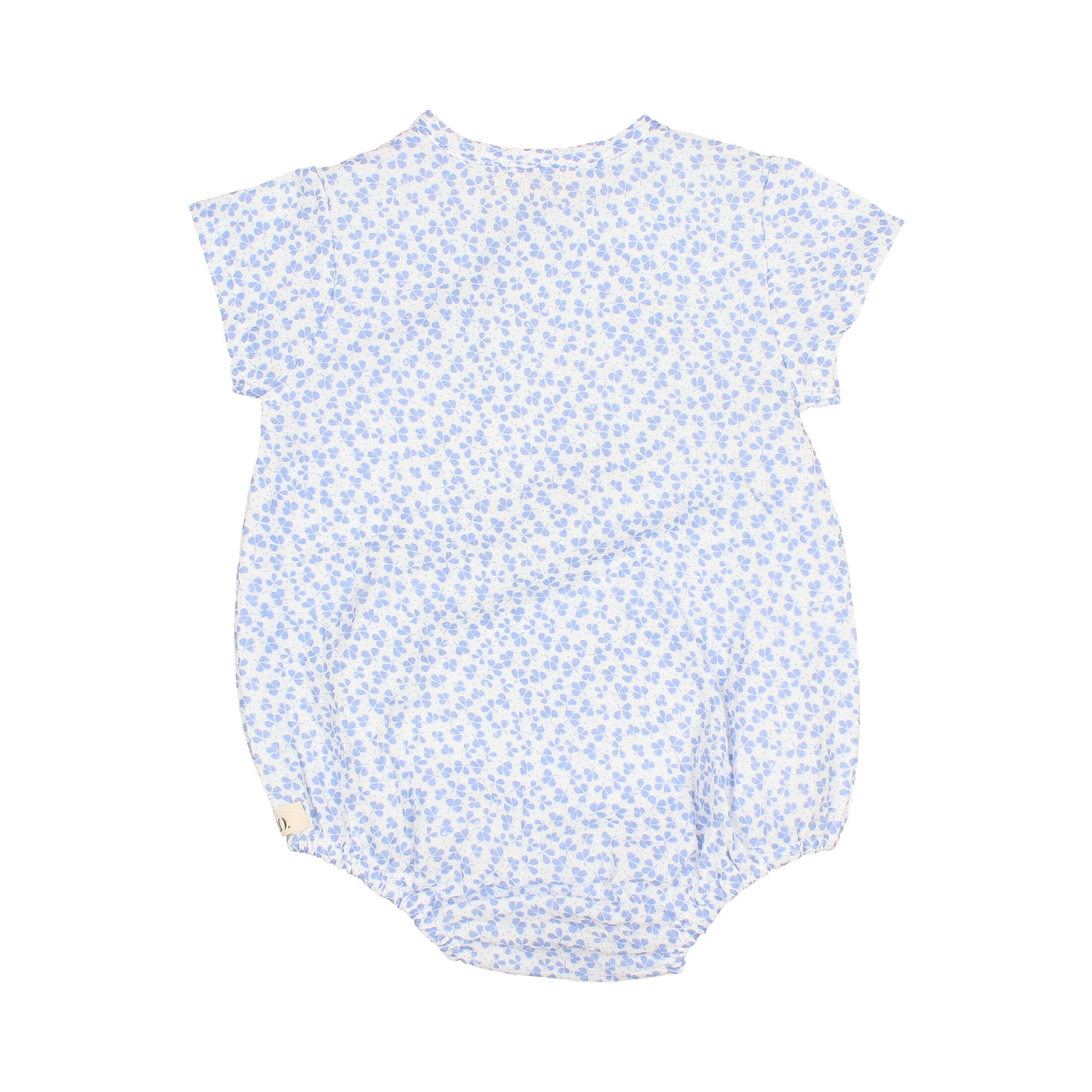 Wickelstrampler Baby Mädchen Weiß mit blauen Blumen
