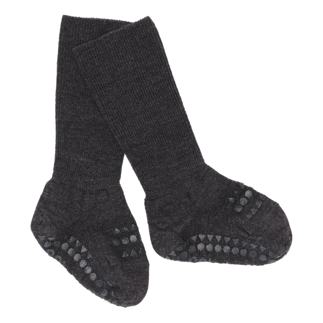 Antirutsch-Socken aus Wolle, Dark Grey Melange