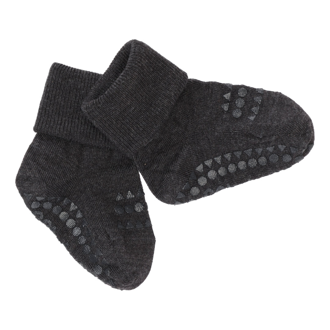 Antirutsch-Socken aus Wolle, Dark Grey Melange