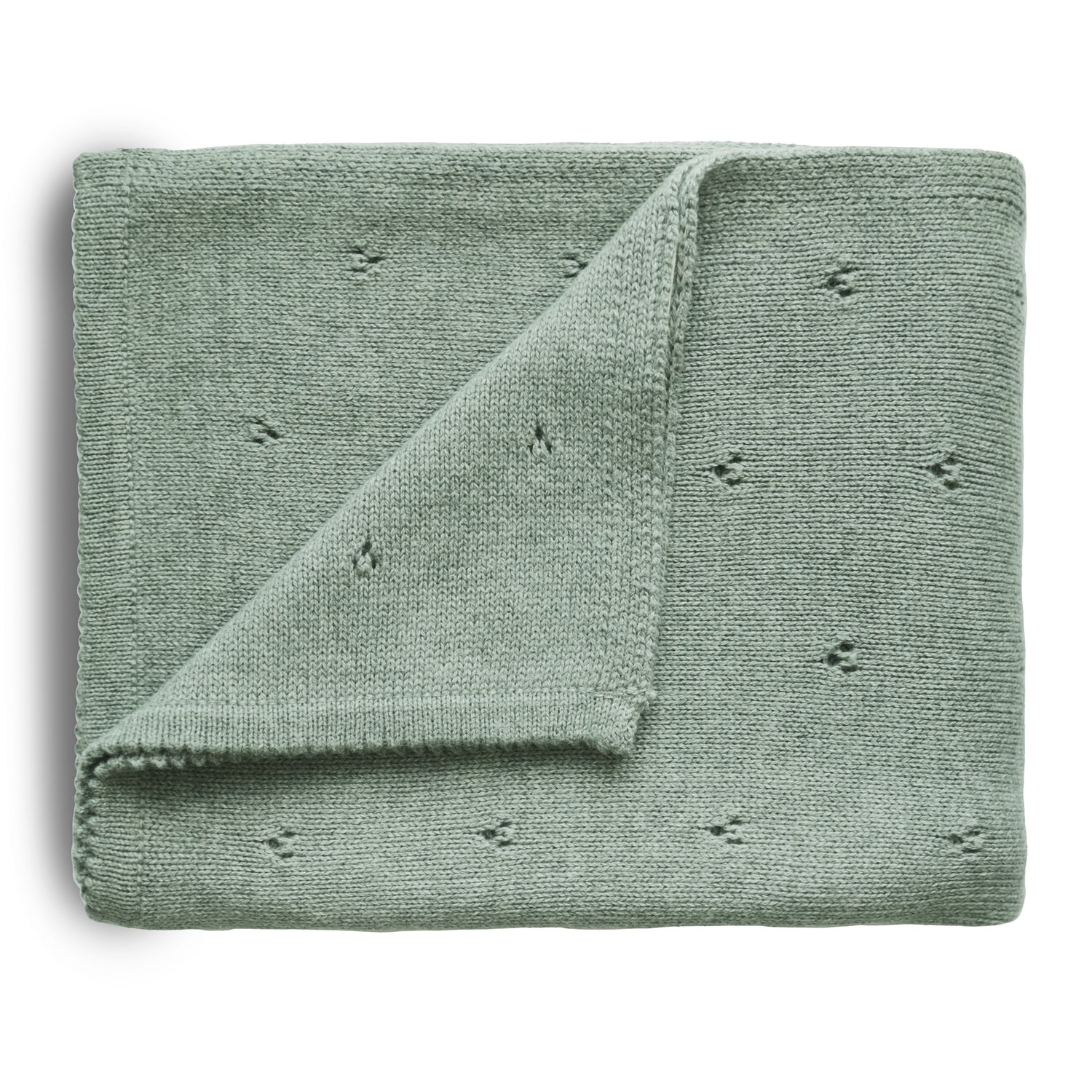 Strickdecke &quot;Pointelle Sage Melange&quot;