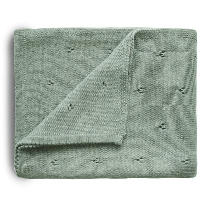 Strickdecke &quot;Pointelle Sage Melange&quot;